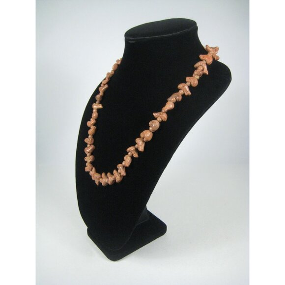 Native American Carved Clay Bead Necklace Bird Fetish Handmade Folk Art 28 inch - Picture 7 of 11